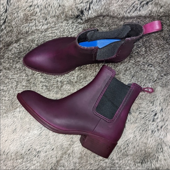 Jeffrey Campbell matte purple rain boots ankle length - Picture 10 of 10